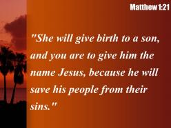 Matthew 1 21 will save his people from powerpoint church sermon