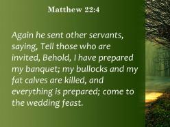 Matthew 22 4 come to the wedding banquet powerpoint church sermon