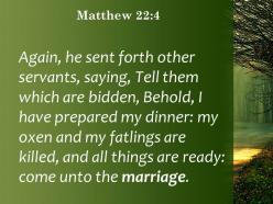 Matthew 22 4 come to the wedding banquet powerpoint church sermon