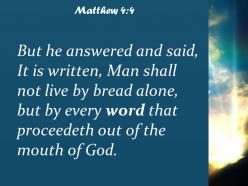 Matthew 4 4 people do not live on bread powerpoint church sermon