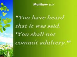 Matthew 5 27 you shall not commit adultery powerpoint church sermon