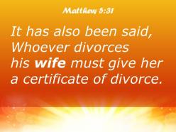 Matthew 5 31 his wife must give her powerpoint church sermon