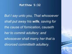 Matthew 5 32 the divorced woman commits adultery powerpoint church sermon