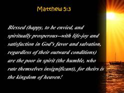 Matthew 5 3 the poor in spirit for theirs powerpoint church sermon