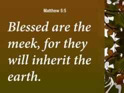 Matthew 5 5 they will inherit the earth powerpoint church sermon