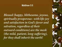 Matthew 5 5 they will inherit the earth powerpoint church sermon