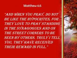 Matthew 6 5 they have received their powerpoint church sermon
