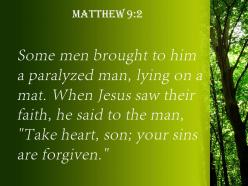 Matthew 9 2 some men brought to him powerpoint church sermon