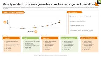 Maturity Model To Analyze Organization Complaint Management Operations