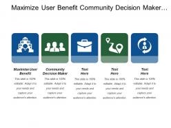 Maximize user benefit community decision maker ways working