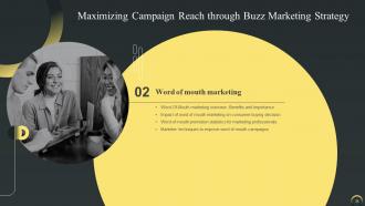 Maximizing Campaign Reach Through Buzz Marketing Strategy Powerpoint Presentation Slides Adaptable Multipurpose