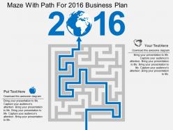 Maze with year 2016 business plan ppt presentation slides