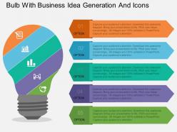 Mb bulb with business idea generation and icons flat powerpoint design