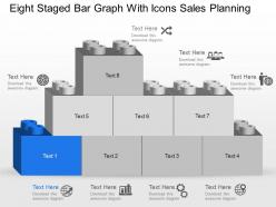 Mb eight staged bar graph with icons sales planning powerpoint template slide