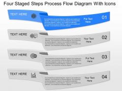 mb Four Staged Steps Process Flow Diagram With Icons Powerpoint Template
