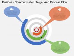 mc Business Communication Target And Process Flow Flat Powerpoint Design