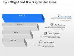 Mc four staged text box diagram and icons powerpoint template