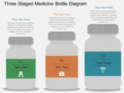 Mc three staged medicine bottle diagram flat powerpoint design