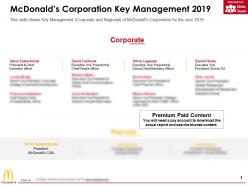 Mcdonalds corporation key management 2019