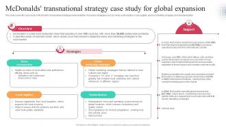 Mcdonalds Transnational Strategy Case Study For Global Expansion Worldwide Approach Strategy SS V