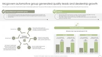 Mcgovern Automotive Group Generated Quality Leads Guide To Dealer Development Strategy SS