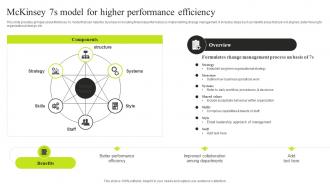 Mckinsey 7s Model For Higher Performance Efficiency Minimizing Resistance Strategy SS V