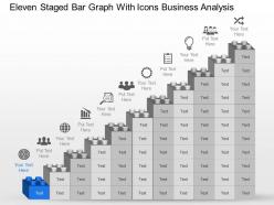Md eleven staged bar graph with icons business analysis powerpoint template slide