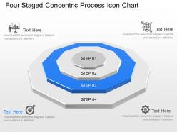 Md four staged concentric process icon chart powerpoint template slide