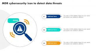Mdr Cybersecurity Icon To Detect Data Threats