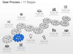Me eleven staged gear process icon diagram powerpoint template slide