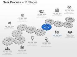 Me eleven staged gear process icon diagram powerpoint template slide