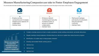 Measure manufacturing companies can take to foster employee engagement