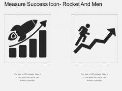 Measure success icon rocket and men