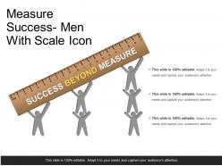 Measure success men with scale icon