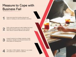 Measure to cope with business fail