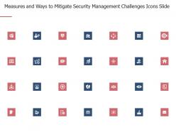 Measures and ways to mitigate security management challenges icons slide