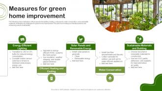 Measures For Green Home Improvement