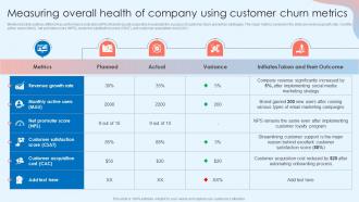 Measuring Overall Health Of Company Using Customer Attrition Rate Prevention