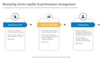 Measuring Service Quality In Performance Management