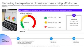 Measuring The Experience Of Customer Base Using Effort Marketing Tactics To Improve Brand