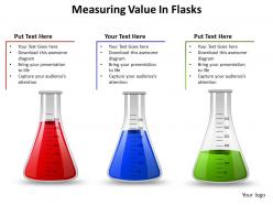 Measuring Value In Flasks Chemistry Medical Liquid Half Empty Full Powerpoint Diagram Templates Graphics 712