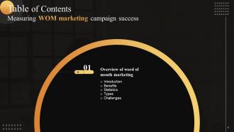 Measuring WOM Marketing Campaign Success Powerpoint Presentation Slides MKT CD V Slides Researched