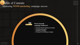 Measuring WOM Marketing Campaign Success Powerpoint Presentation Slides MKT CD V Analytical Designed