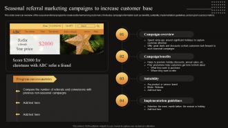 Measuring WOM Marketing Campaign Success Seasonal Referral Marketing Campaigns MKT SS V
