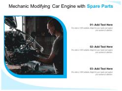 Mechanic Modifying Car Engine With Spare Parts