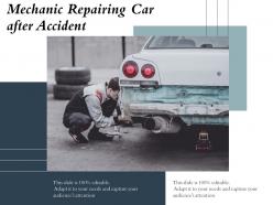 Mechanic repairing car after accident