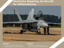 Mechanics Repairing Jet Aircraft For Malfunctioning