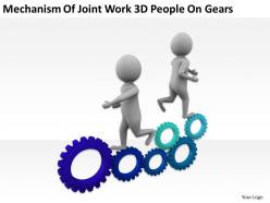 Mechanism of joint work 3d people on gears ppt graphics icons powerpoint
