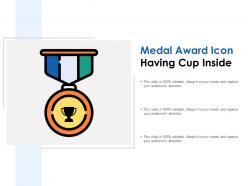 Medal award icon having cup inside