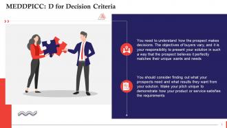 MEDDPICC Selling D For Decision Criteria Training Ppt